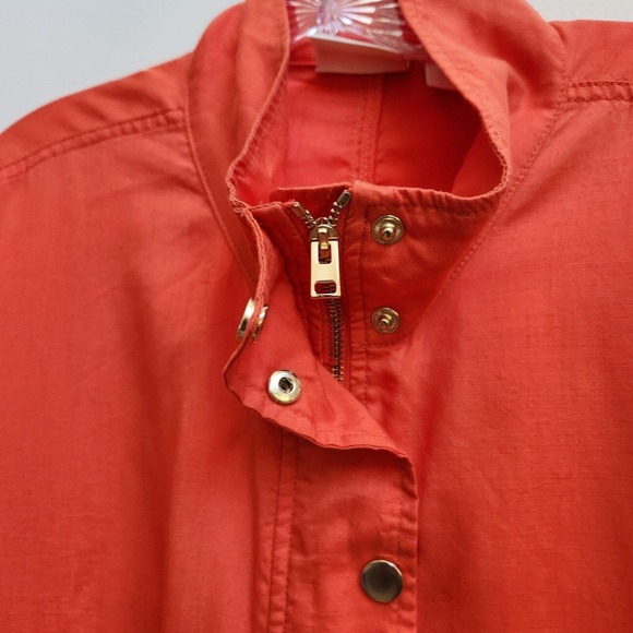 Chico’s Jacket Women’s Size 3 (XL) Lyocell Orange Full Zip Up Long Sleeve Snap - Picture 13 of 16